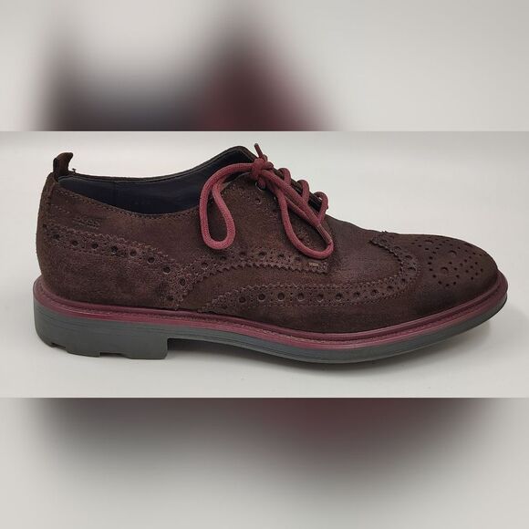 Hugo Boss Oxford Bokio Wingtip Men's Brown Suede Brogue Shoes Sz 41 - Picture 6 of 16